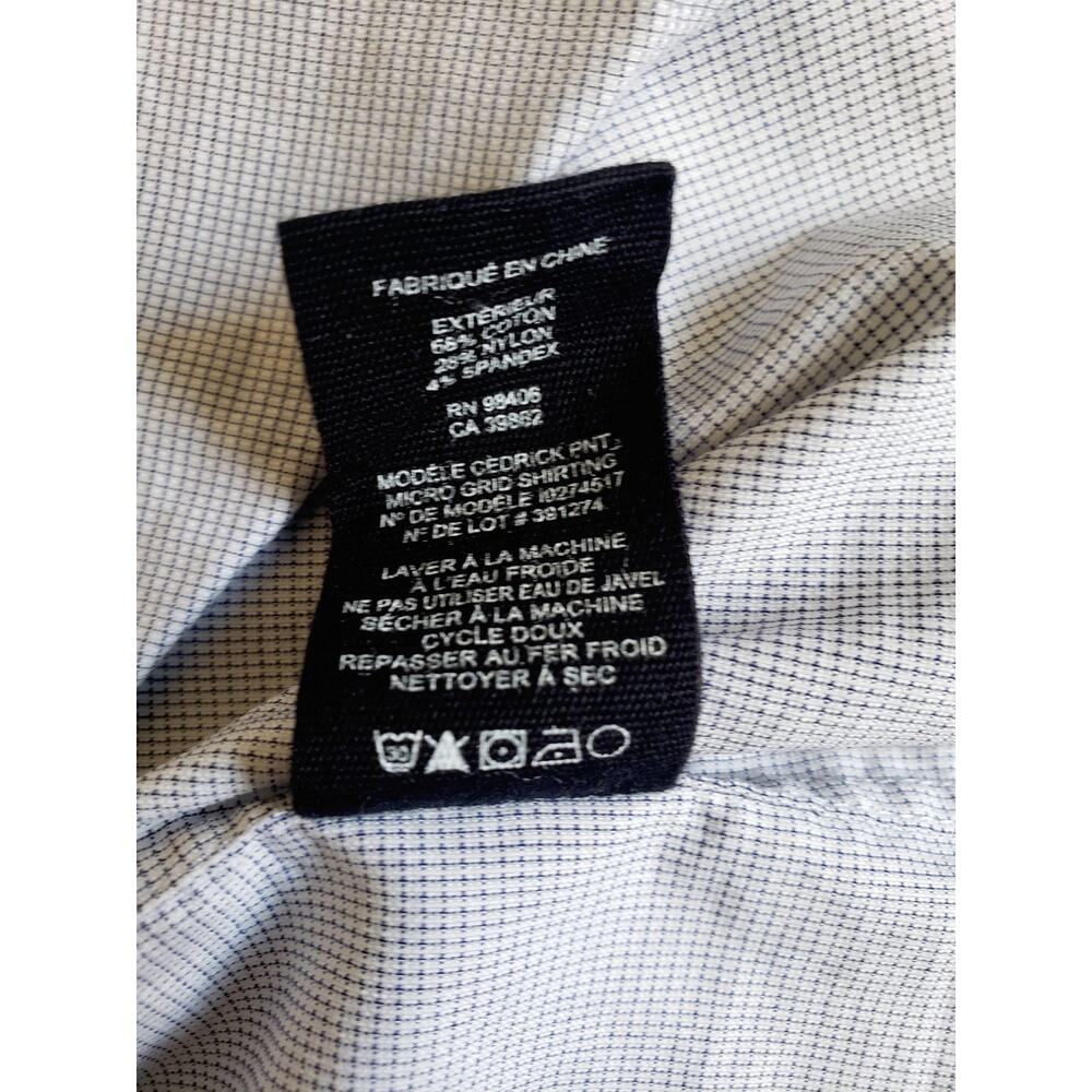 Theory Men's Cedrick Zino Graph-Check Dress Shirt Size 17L Blue - Picture 7 of 7